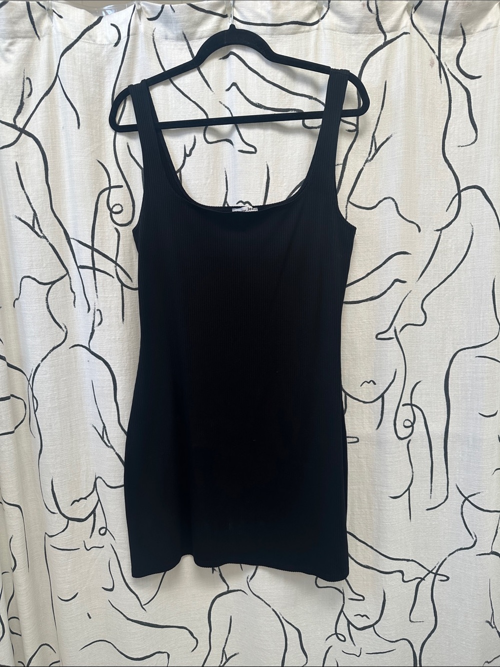 Reformation Black Ribbed Tank Dress